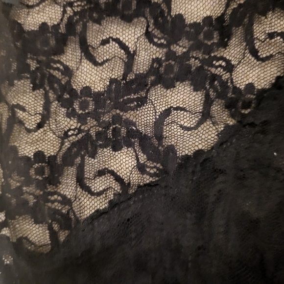 Vintage Y2K Ralph Lauren Black Lace Long Sleeve Shirt With Satin Belt Sz Medium - Picture 4 of 6